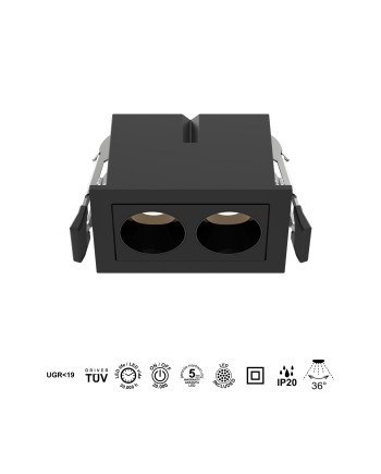 BLAU * FOCO EMPOTRAR 2L 6W  3000K NEGRO